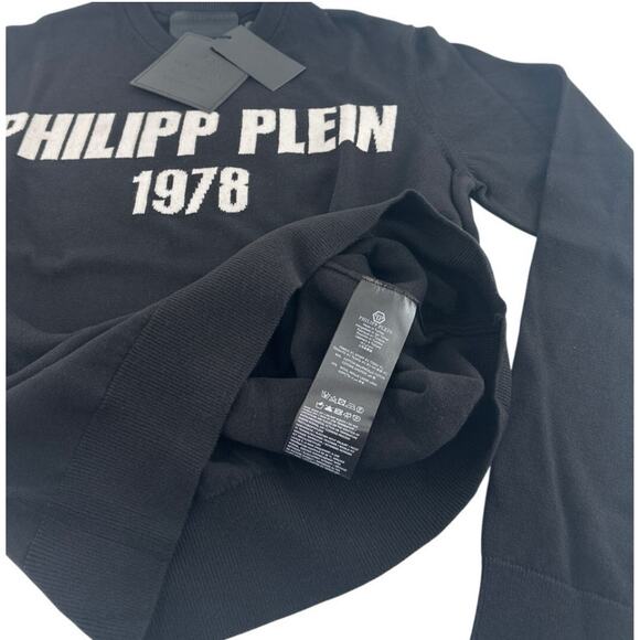 Philipp Plein 1978 Black Round Neck Pullover Sweater  XXL - Picture 7 of 11